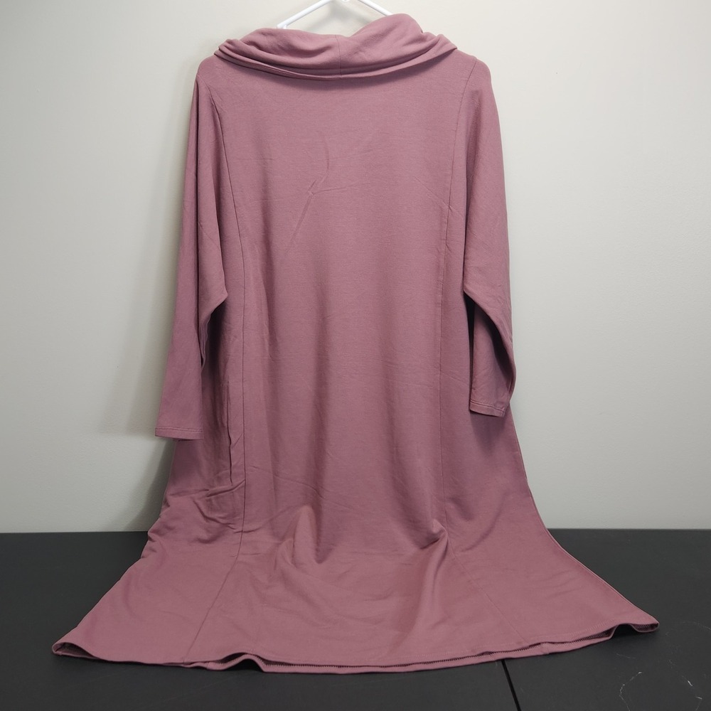 J.Jill Wearever - Smoky Plum soft cowl neck long sleeve dress XL Knee Length - Picture 3 of 10